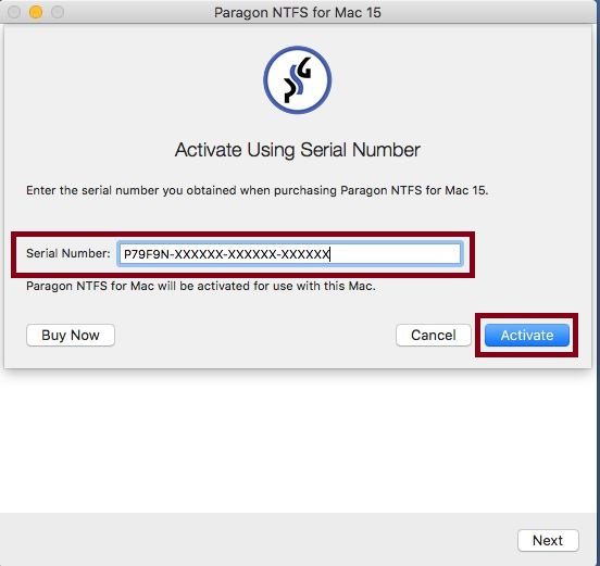 activate paragon ntfs for mac